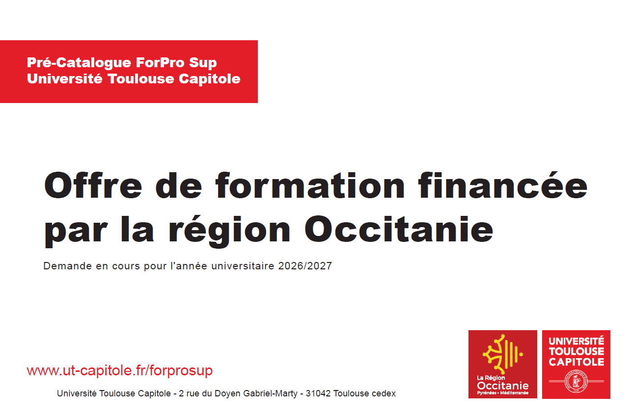 Catalogue forpro sup region occitanie universite toulouse capitole france travail